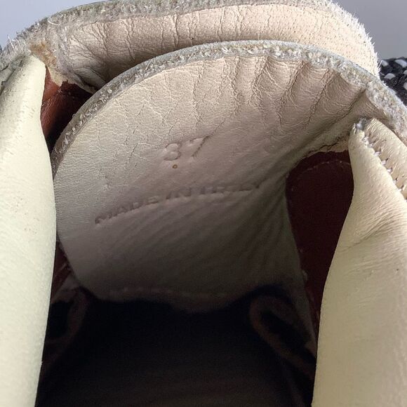 PROENZA SCHOULER White Leather Lug Sole Cord Ankle Combat Hiking Boot 37/US 6.5 - Picture 10 of 15